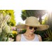Wide Brim Straw Hat with Braided Straw Trim - Natural - HT-6044NAT